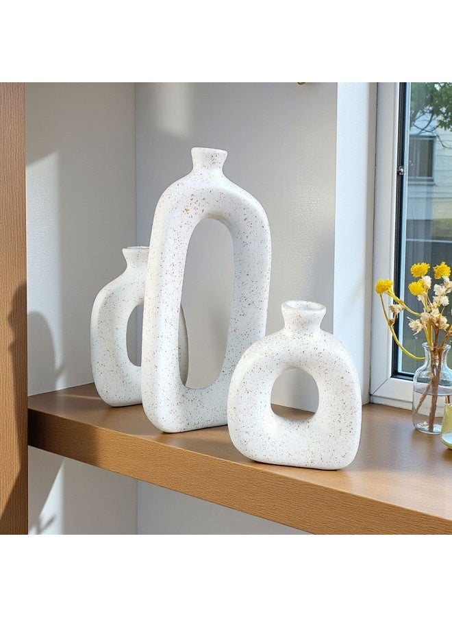 كلور زون بوتري طقم 3 قطع فازات فخارية ديكورية المكتب و المنزل بشكل مميز - Image 4