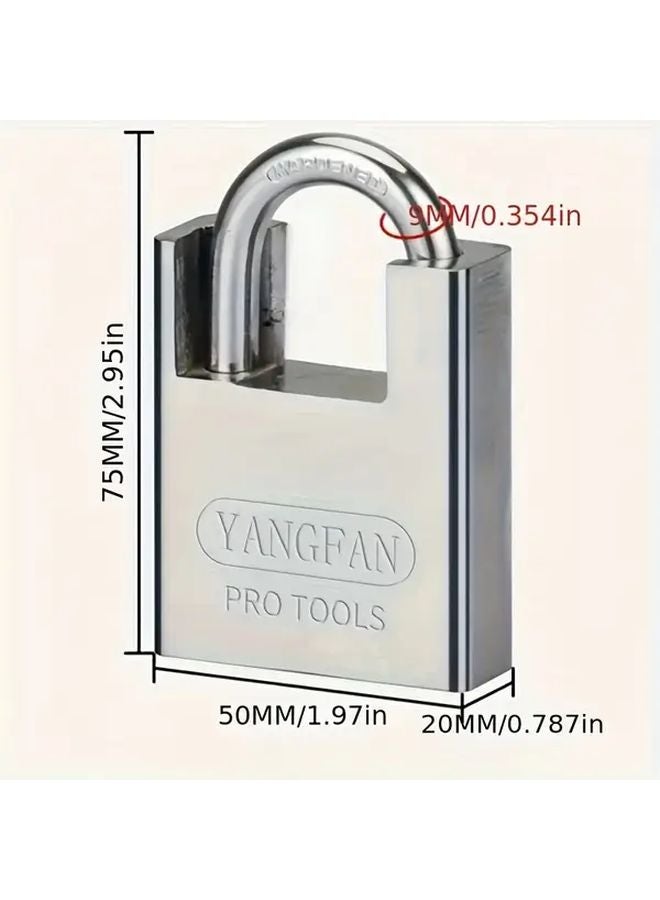 50mm Heavy Duty Anti Theft Padlock with 4 Keys Anti Pry Rustproof Waterproof for Outdoor - Image 3