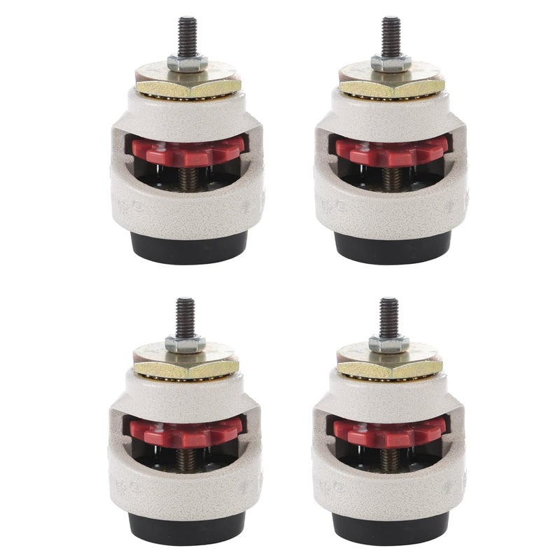 4PCS Heavy Duty Threaded Stem Casters MC Nylon Metal Level Adjustment Roller Wheels - Image 1