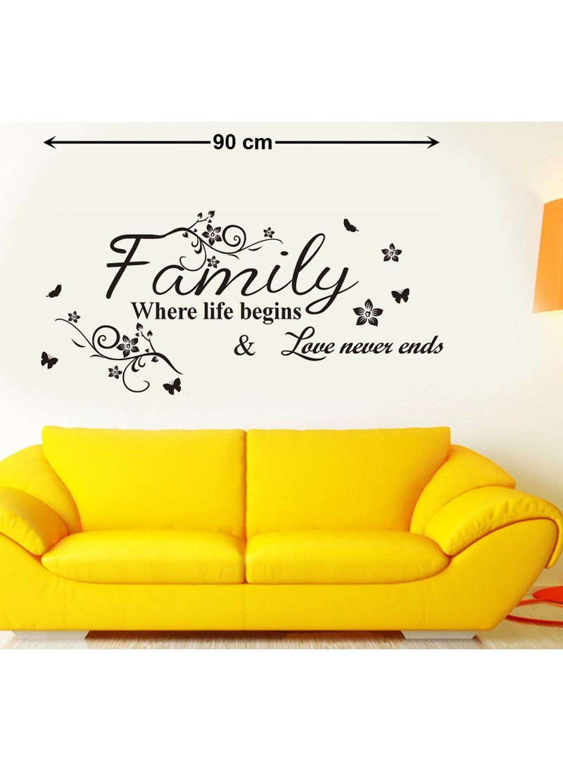 Decals Design Decals Design 'Family Where Life Begins' Wall Sticker (PVC Vinyl, 60 cm x 45 cm, Black)  - Image 2