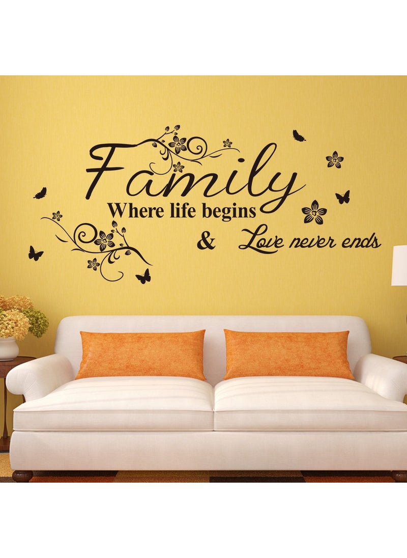 Decals Design Decals Design 'Family Where Life Begins' Wall Sticker (PVC Vinyl, 60 cm x 45 cm, Black)  - Image 3