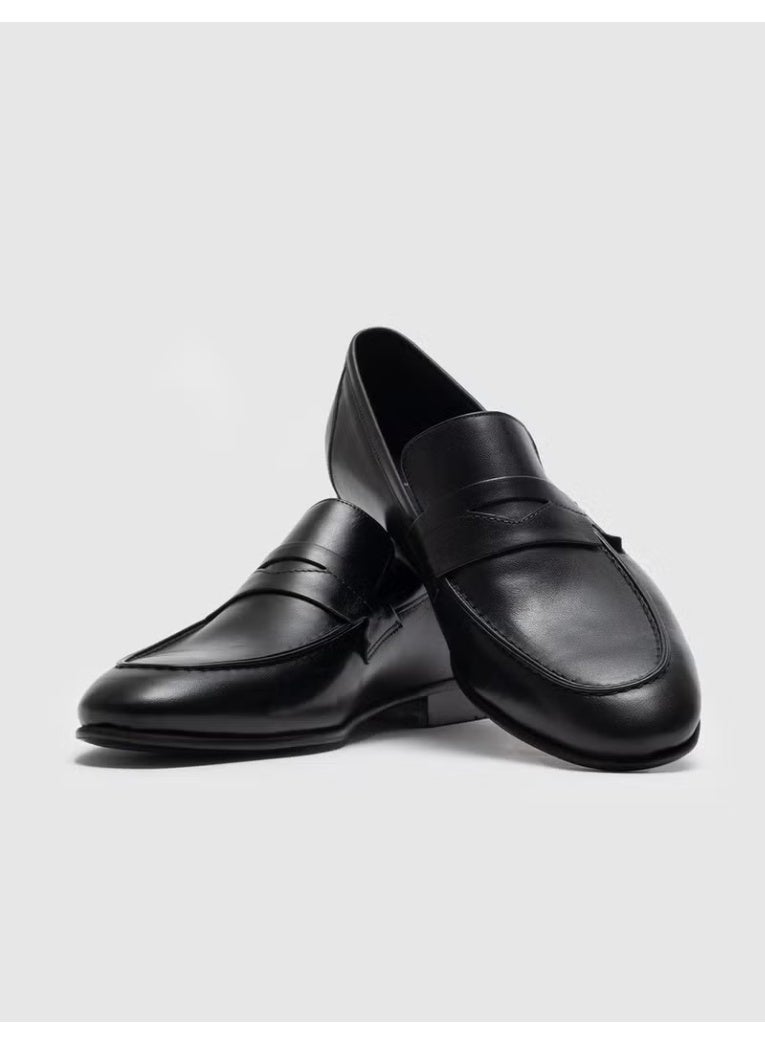 Cabani Leather Black Belted Men's Classic Shoes - Image 1