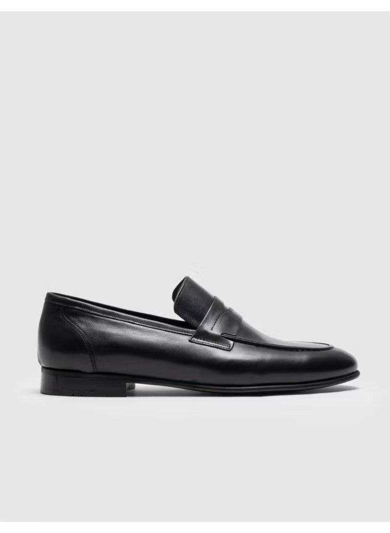 Cabani Leather Black Belted Men's Classic Shoes - Image 4