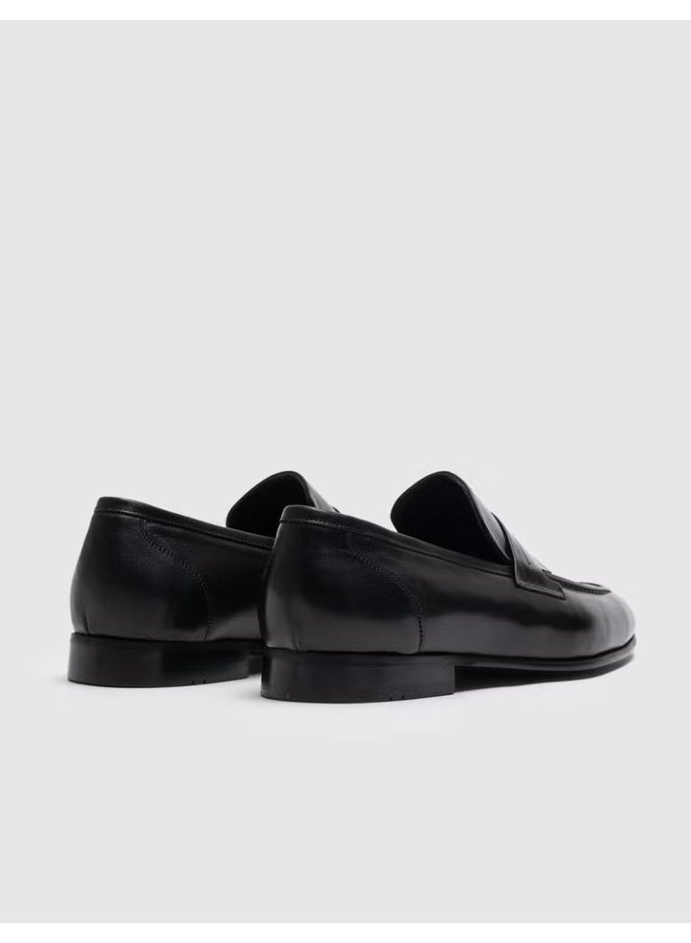 Cabani Leather Black Belted Men's Classic Shoes - Image 2