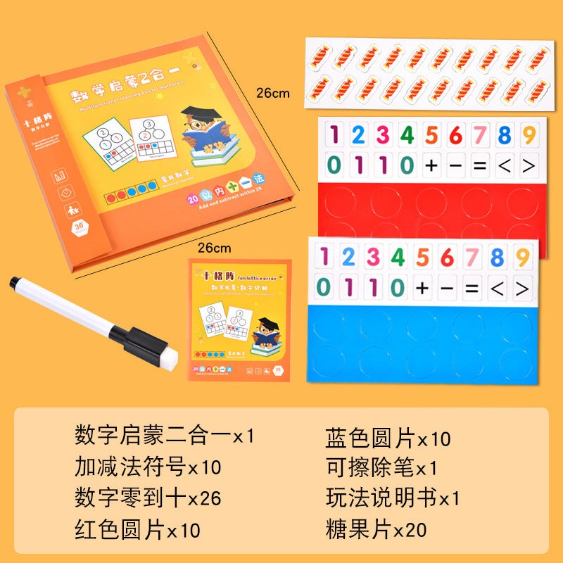 Magnetic Digital Ten-Grid Array Multi-Function Learning Box Primary School Students' Addition And Subtraction Numeric Enlightenment Children'S Early Education Toys - Image 1