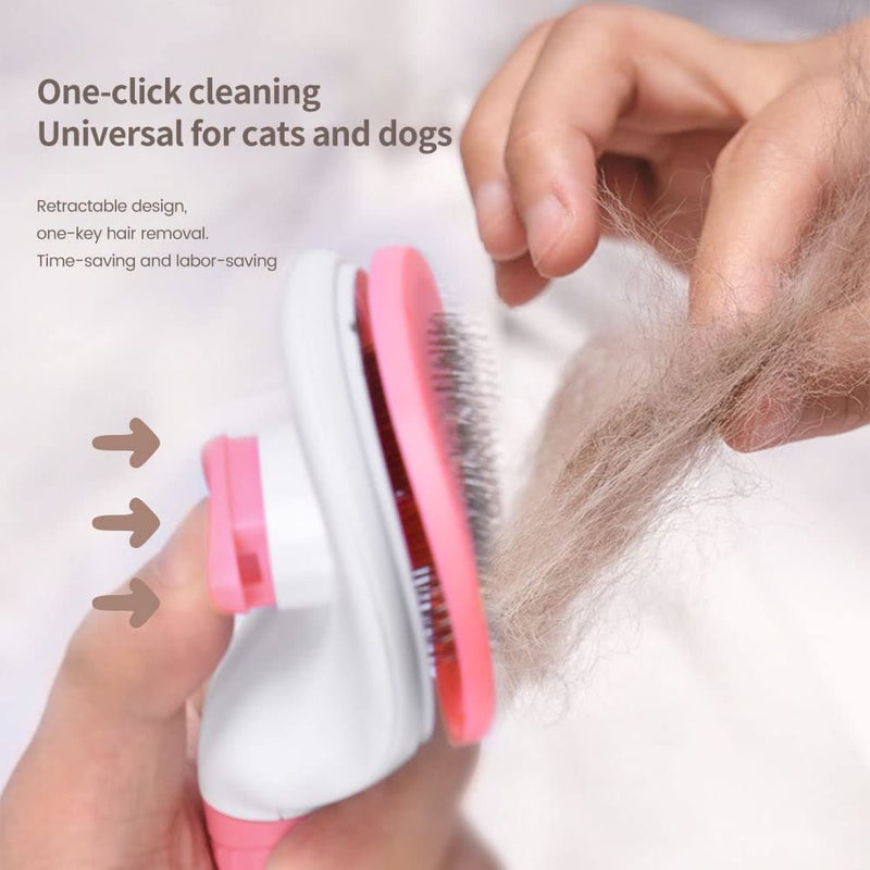 MATSON Self-Cleaning Slicker Brush for Dogs and Cats, Hair Cleaner Brush, Shedding and Dematting Grooming Comb, Pet Grooming Brush - Image 3