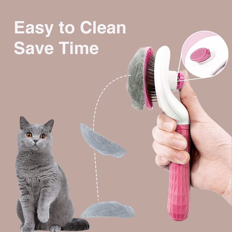 MATSON Self-Cleaning Slicker Brush for Dogs and Cats, Hair Cleaner Brush, Shedding and Dematting Grooming Comb, Pet Grooming Brush - Image 4