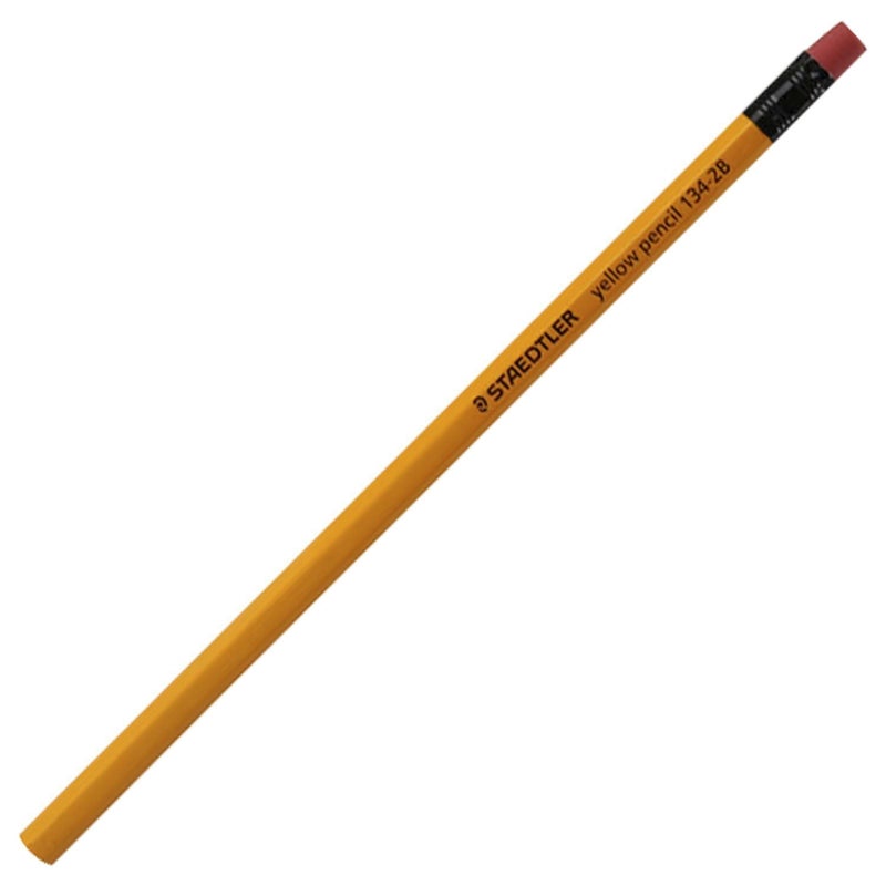 STAEDTLER Staedtler 2B Pencil With Eraser Tip Pack Of 12 Yellow Yellow