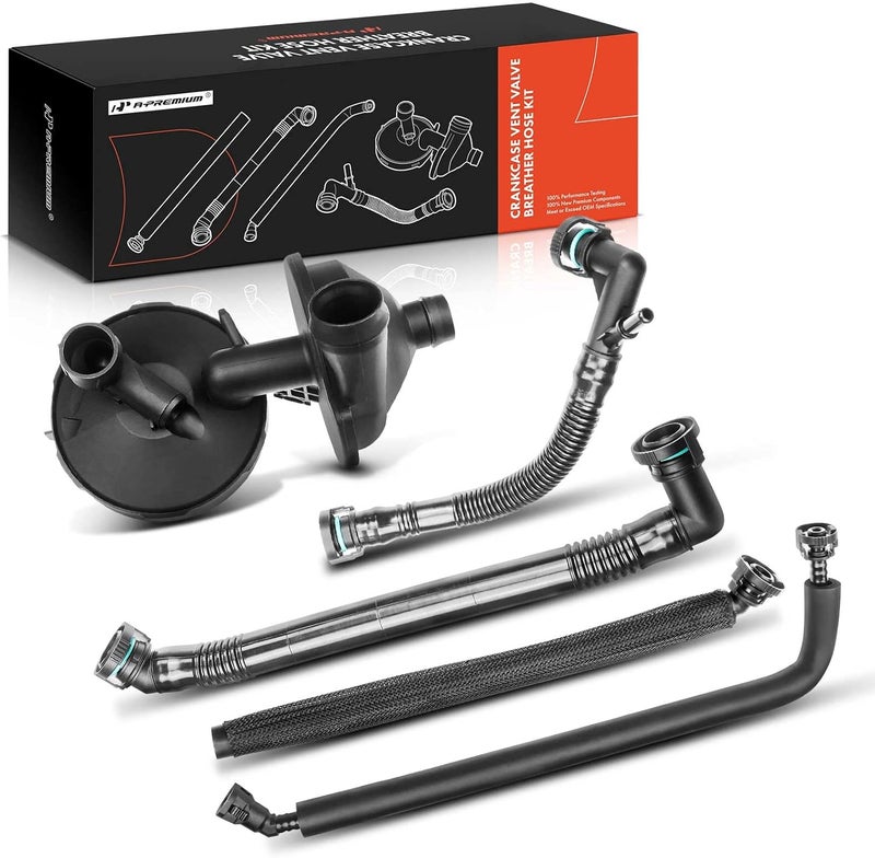A-Premium 5 PCS Crankcase Vent Valve Breather Hose Kit for BMW - Image 1