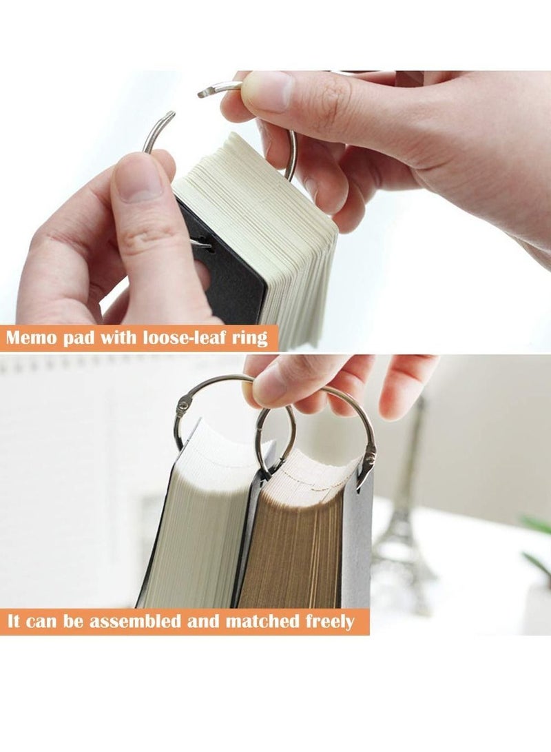 Y&D Study Cards with Ring, Flash Cards, Kraft Paper Index Card Stock Memo Scratch Pads Blank Mini Notepads for Learning, Working, (4 Pcs, 100 Sheets Each)  - Image 3