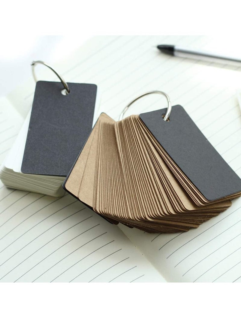 Y&D Study Cards with Ring, Flash Cards, Kraft Paper Index Card Stock Memo Scratch Pads Blank Mini Notepads for Learning, Working, (4 Pcs, 100 Sheets Each)  - Image 4