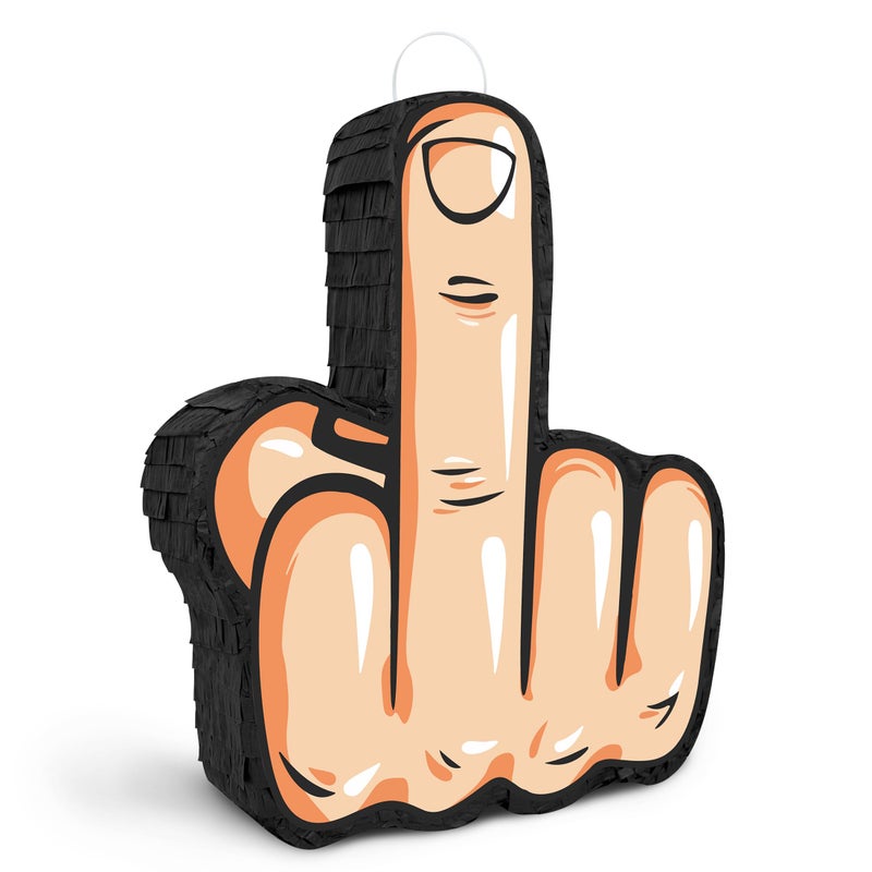 UNIIDECO Middle Finger Pinata Funny Piata Mexican Pinatas for Birthday Party 30th 40th 50th 60th Middle Finger Adult New Year Party Favors Funny Gifts Decorations - Image 3