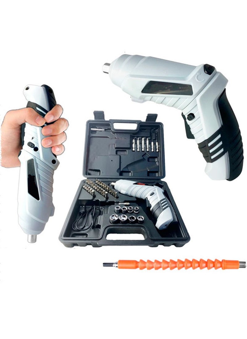 DubaiGallery - 47-Piece Cordless Screwdriver Set Rechargeable Battery Powered Handy Drill with Bits Holder - Image 1