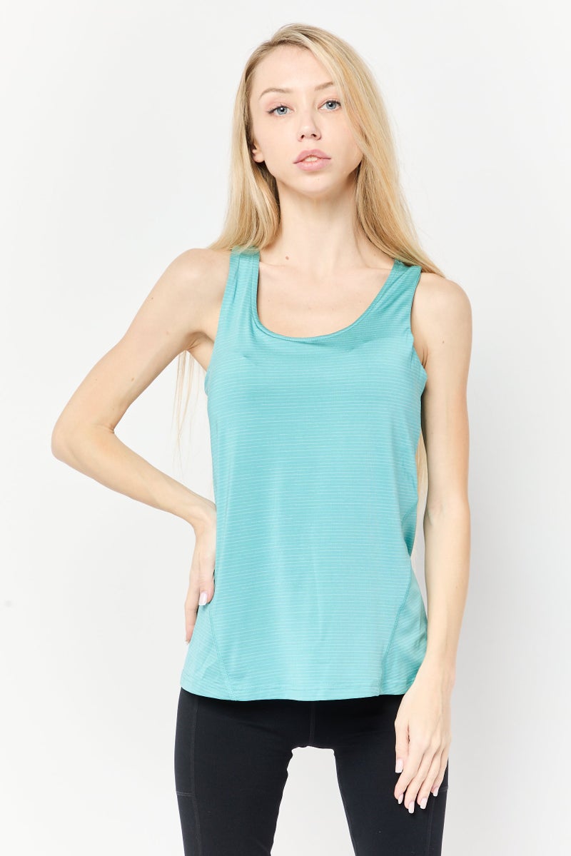 SKECHERS Women Sportswear Fit Sleeveless Padded Training Top, Dark Turquoise - Image 1
