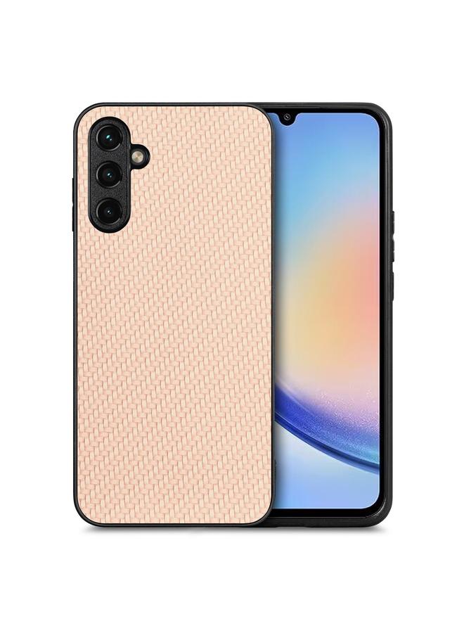 S-TOP Case For Samsung Galaxy A34 5G Carbon Fiber Texture Leather Back Cover Phone Case - Image 1