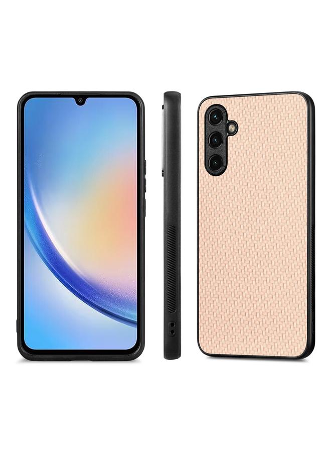 S-TOP Case For Samsung Galaxy A34 5G Carbon Fiber Texture Leather Back Cover Phone Case - Image 2