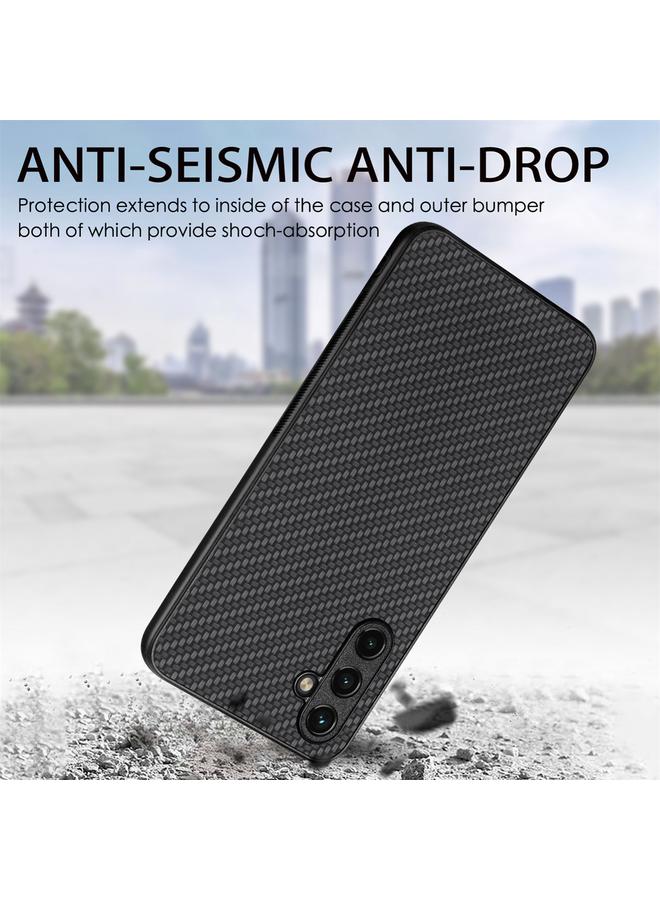 S-TOP Case For Samsung Galaxy A34 5G Carbon Fiber Texture Leather Back Cover Phone Case - Image 4