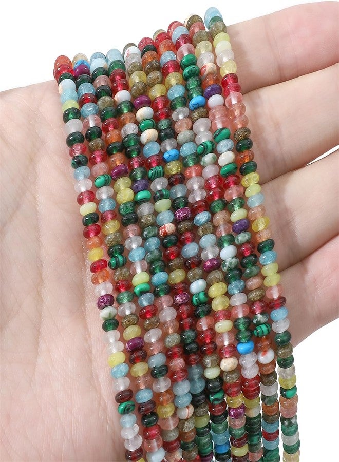 BEADIA Natural Mix Colored Disk Stone Beads 4x2mm 160pcs Rondelle Loose Semi Gemstone Beads for Jewelry Making Design - Image 2