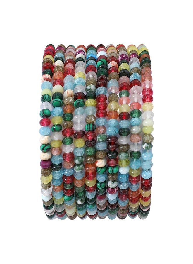 BEADIA Natural Mix Colored Disk Stone Beads 4x2mm 160pcs Rondelle Loose Semi Gemstone Beads for Jewelry Making Design - Image 1