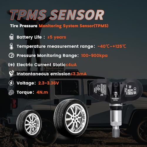 ATURMC Set of 4 TPMS Sensor Tire Pressure MonitoringSensor 433MHz Compatible with BMW Audi RS7 A6L RS6A8 Replaces# 7PP907275F - Image 2