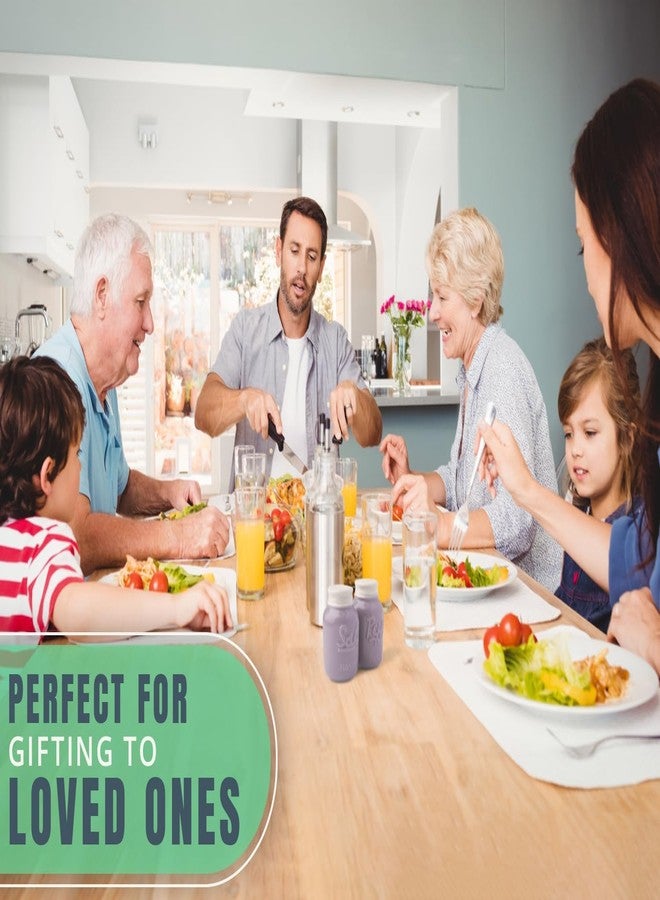 Comfify Mason Jar Salt & Pepper Shakers - Aqua Purple Ceramic - Rustic Shabby Chic Kitchen Decor - Image 5