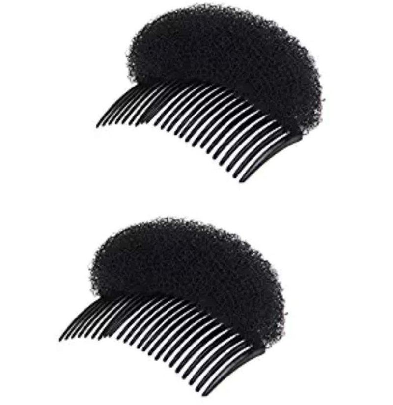 2PCS Women Lady Girl Magic Hair Styling Clip Do Beehive Hair Styler Tool Charming Bump It Up Volume Inserts Stick Bun Maker Hair Comb Hair Accessories Black