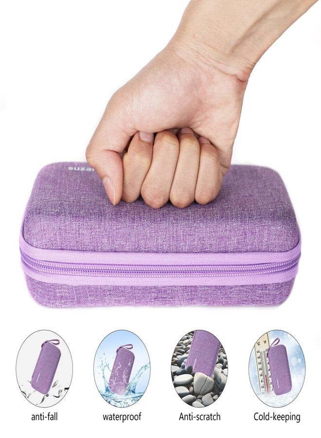 suzamed Insulin Cooler Travel Case,EVA Insulation Travel Medicine Kit with 2 Ice Packs for Diabetes Care,Insulin Pen and Other Diabetic Supplies (Purple) - Image 2