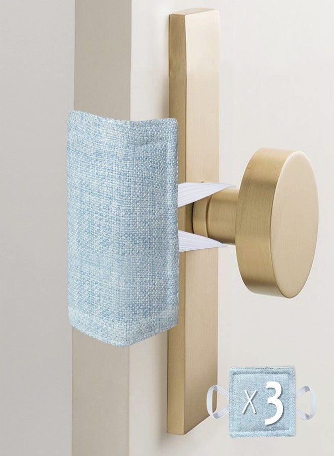 warmtone Door Latch Covers for Newborn Door Silencer, Quiet Door Closer Fit for Light Sleepers No Slamming, Prevent from Locking - 4" x 3", Light Blue, 3 Pieces - Image 4