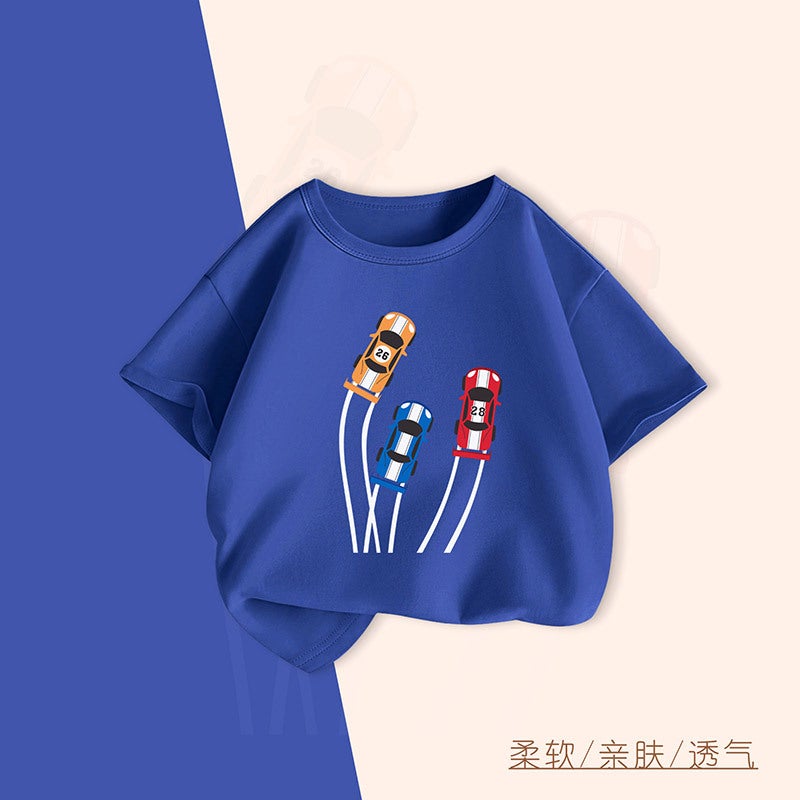 Boys Summer Short-Sleeved T-Shirt Kidsren'S Summer Thin Pure Cotton Half-Sleeved Tops Trendy And Stylish Big Boy T - Image 5