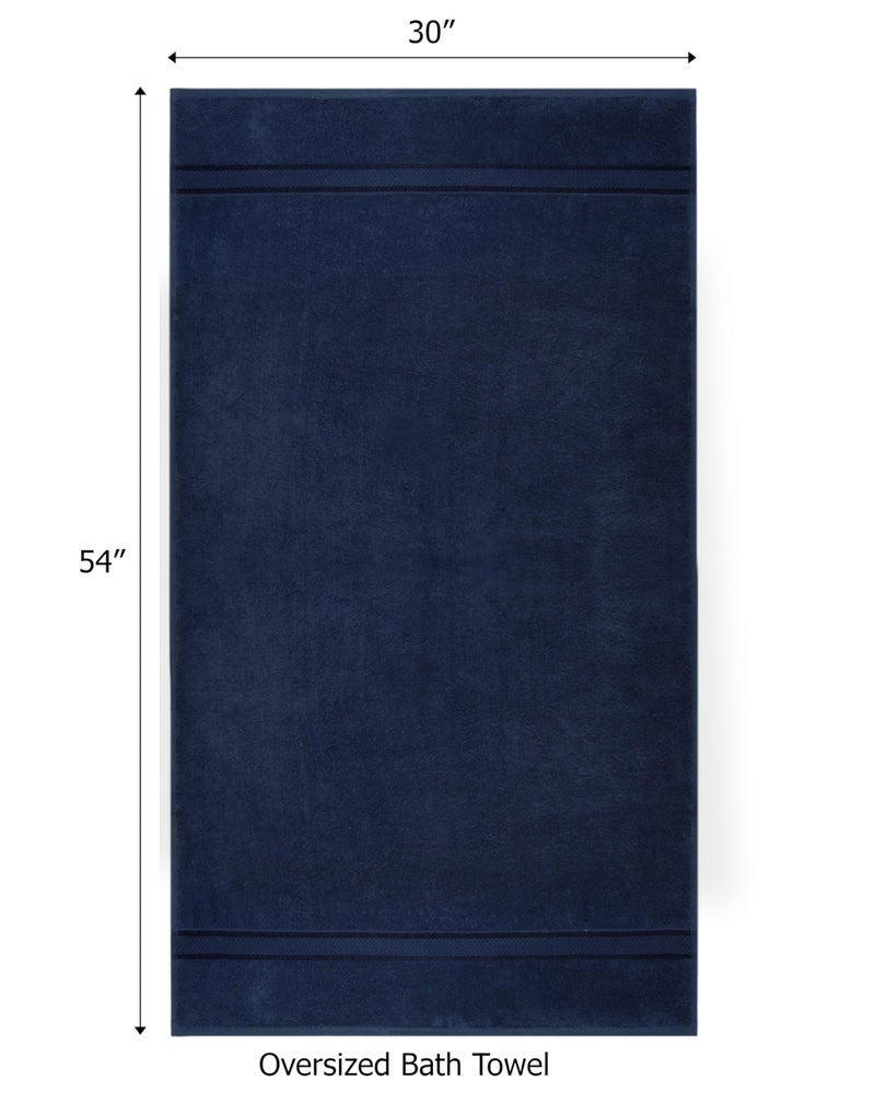 COTTON CRAFT Ultra Soft Bath Towels - 4 Pack Extra Large Bath Towels - Oversized 30x54 - Absorbent Everyday Luxury Hotel Spa Gym Shower Beach Pool Camp Dorm - 100% Cotton - 580 GSM - Navy - Image 2