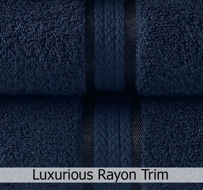 COTTON CRAFT Ultra Soft Bath Towels - 4 Pack Extra Large Bath Towels - Oversized 30x54 - Absorbent Everyday Luxury Hotel Spa Gym Shower Beach Pool Camp Dorm - 100% Cotton - 580 GSM - Navy - Image 3