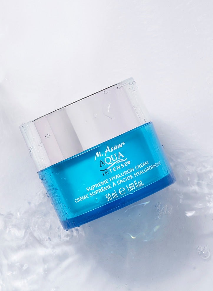 أم. أسام M. Asam Aqua Intense Supreme Hyaluron Creme (1.69 Fl Oz) – Face Cream With Hyaluronic Acid, Face Moisturizer Targets Fine Lines & Wrinkles & Provides Moisture, Facial Skin Care For All Skin Types - Image 3