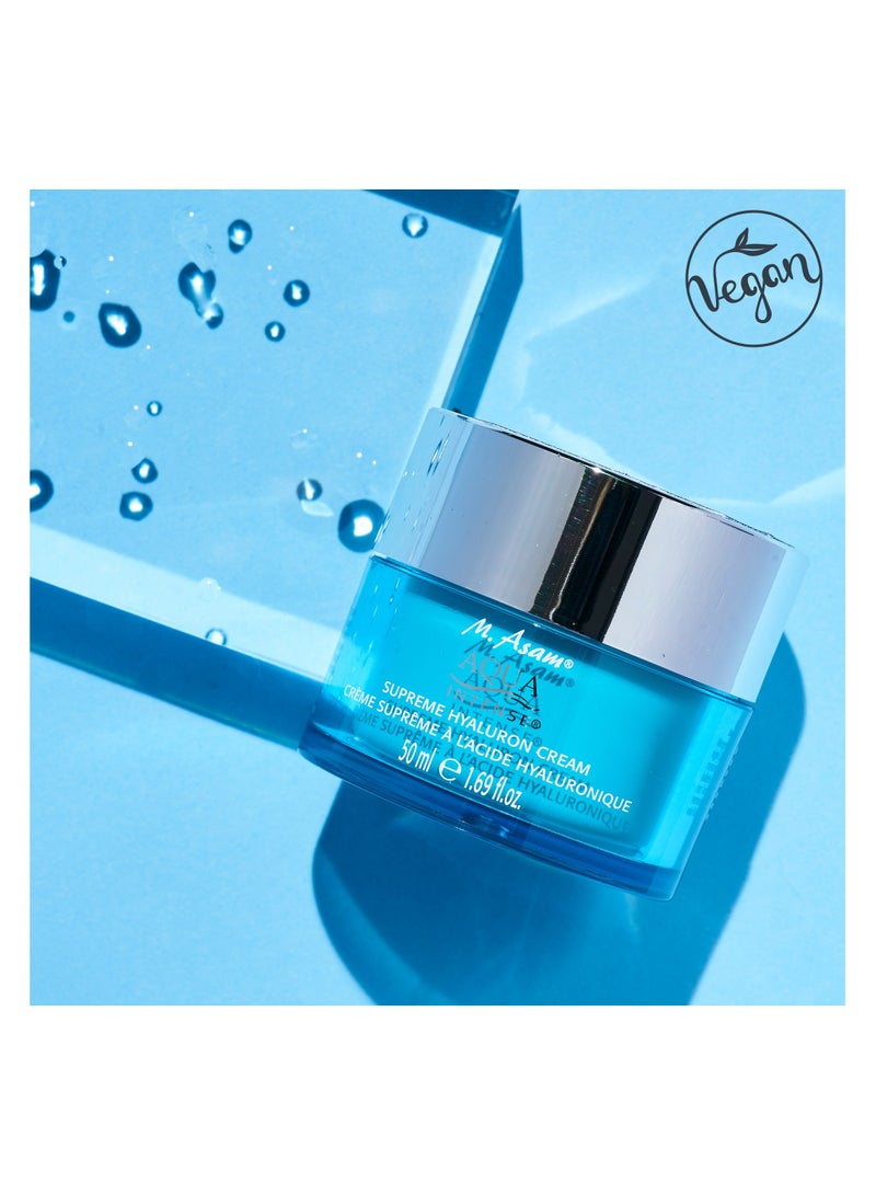 أم. أسام M. Asam Aqua Intense Supreme Hyaluron Creme (1.69 Fl Oz) – Face Cream With Hyaluronic Acid, Face Moisturizer Targets Fine Lines & Wrinkles & Provides Moisture, Facial Skin Care For All Skin Types - Image 4