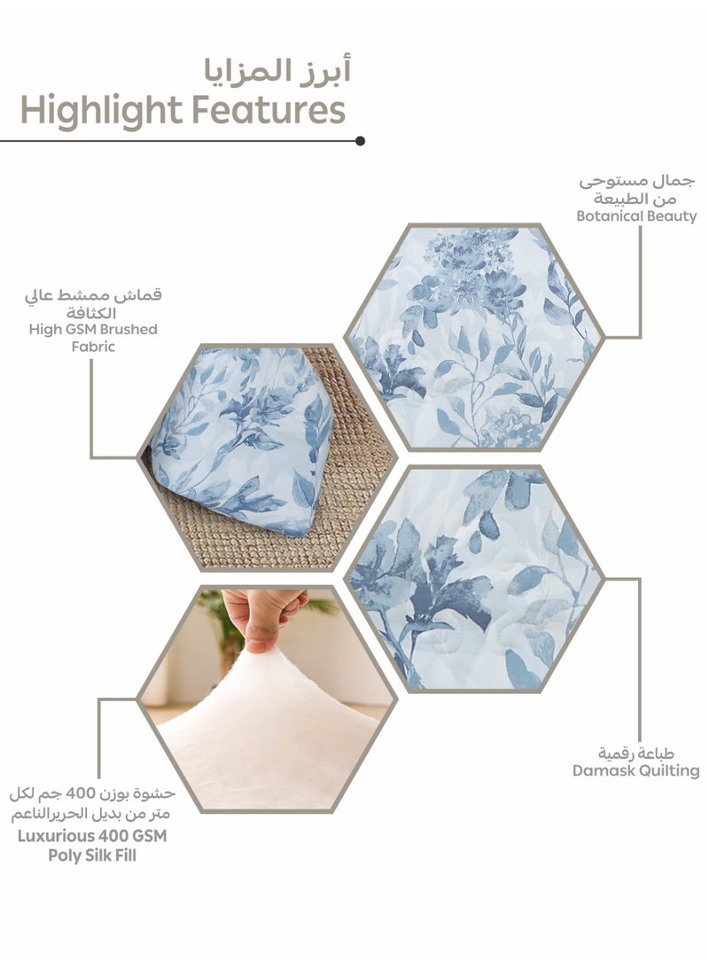 Doona Printed 6-Pcs King Comforter Bedding Set Fits 200x200cm -Includes Comforter, Fitted Sheet, Pillow Shams & Pillowcases – Soft Microfiber Fabric with Soft 350 GSm Filling - Image 5