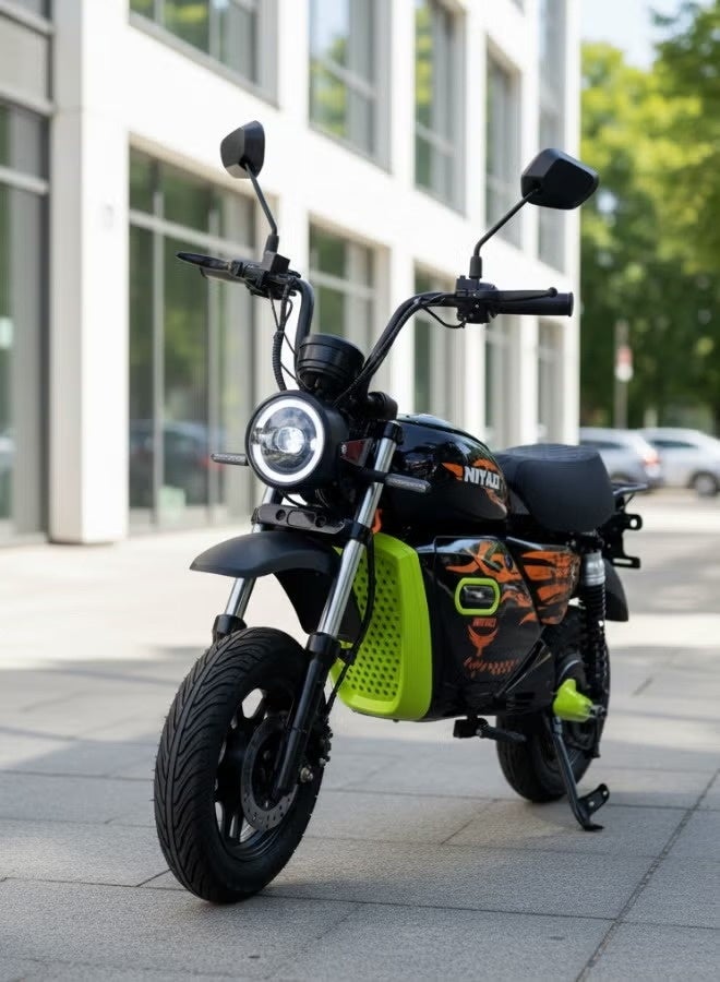 سكوتر كهربائي للكبار ببطارية 60V25AH وقوة 1500W مع كفرات عريضة 14 إنش وإنارات ليزر مزدوجة وفرامل زيت - Image 3