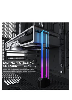 SYOSI Video Card Sag Holder bracket, 5V Addressable RGB Graphics Card GPU Brace Support Video Card, Built-in 5V ARGB Strip, Adjustable Length and Height Support, Edge Lit Glass Universal GPU Bracket  - Image 3