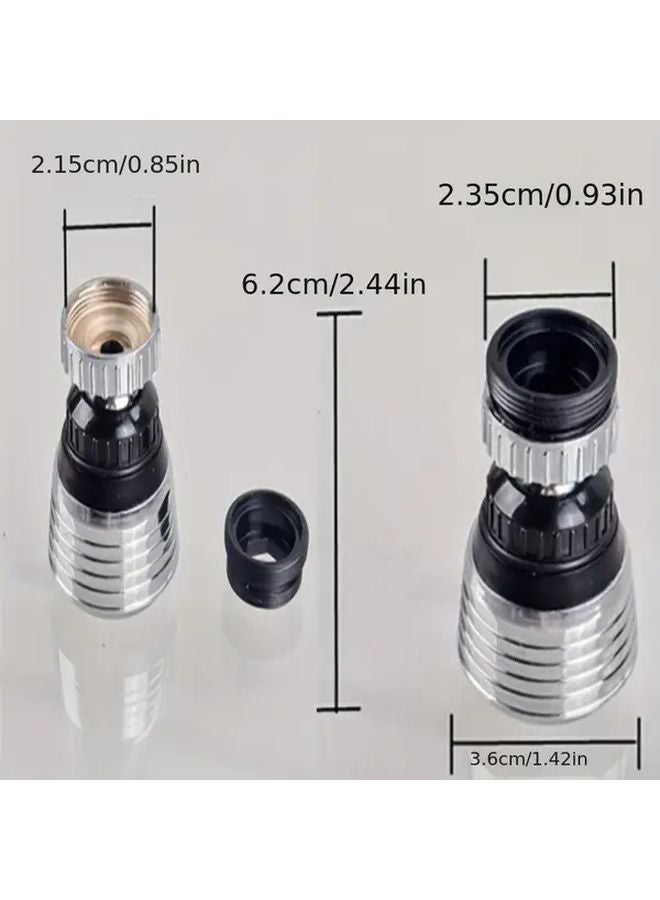 قطعتان صنبور مطبخ دوار 360 درجة رشاش فضي مقاوم للتناثر سهل التركيب - Image 4