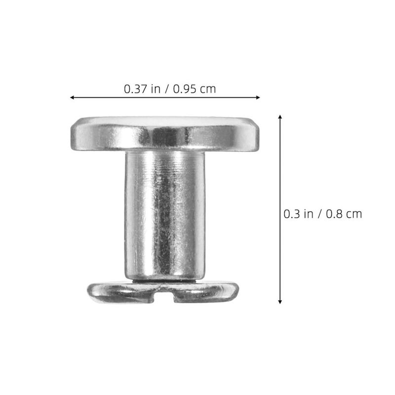 12pcs Silver Binding Screws Flat Head Metal Rivets for Genuine Material Bookbinding Purse Repair DIY Scrapbook Craft Tools - Image 2