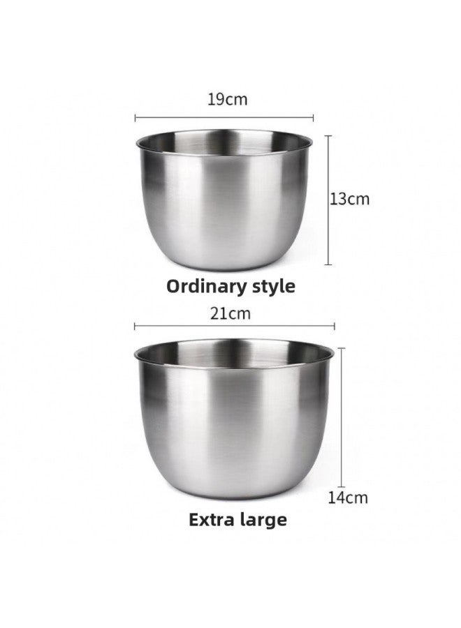 304 Stainless Steel Deepened Bowl Bowl Bowl Chicken Bowl Thickened Splash-proof Egg Beating Bowl Seasoning Bowl Cream Bowl Cold Pot String Bowl-Specification:§deepen The Egg Beating Basin Width 19 Height 13§-Colour:§default§