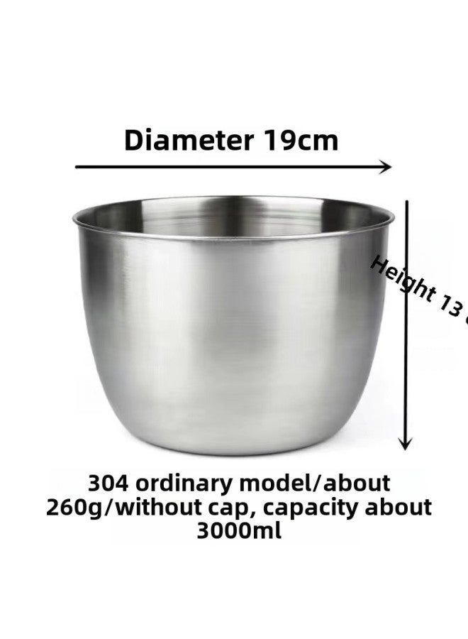 304 Stainless Steel Deepened Bowl Bowl Bowl Chicken Bowl Thickened Splash-proof Egg Beating Bowl Seasoning Bowl Cream Bowl Cold Pot String Bowl-Specification:§deepen The Egg Beating Basin Width 19 Height 13§-Colour:§default§