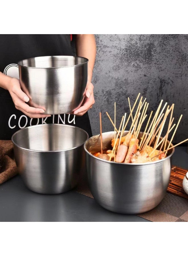 304 Stainless Steel Deepened Bowl Bowl Bowl Chicken Bowl Thickened Splash-proof Egg Beating Bowl Seasoning Bowl Cream Bowl Cold Pot String Bowl-Specification:§deepen The Egg Beating Basin Width 19 Height 13§-Colour:§default§