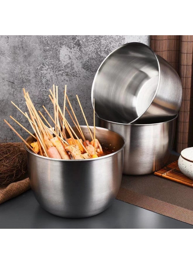304 Stainless Steel Deepened Bowl Bowl Bowl Chicken Bowl Thickened Splash-proof Egg Beating Bowl Seasoning Bowl Cream Bowl Cold Pot String Bowl-Specification:§deepen The Egg Beating Basin Width 19 Height 13§-Colour:§default§