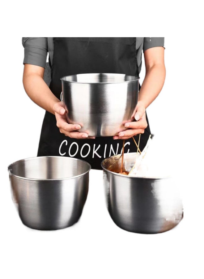 304 Stainless Steel Deepened Bowl Bowl Bowl Chicken Bowl Thickened Splash-proof Egg Beating Bowl Seasoning Bowl Cream Bowl Cold Pot String Bowl-Specification:§deepen The Egg Beating Basin Width 19 Height 13§-Colour:§default§