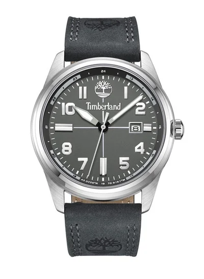 Timberland Boys' Northbridge Dial Grey Leather Strap Analog Watch for Men 46mm
