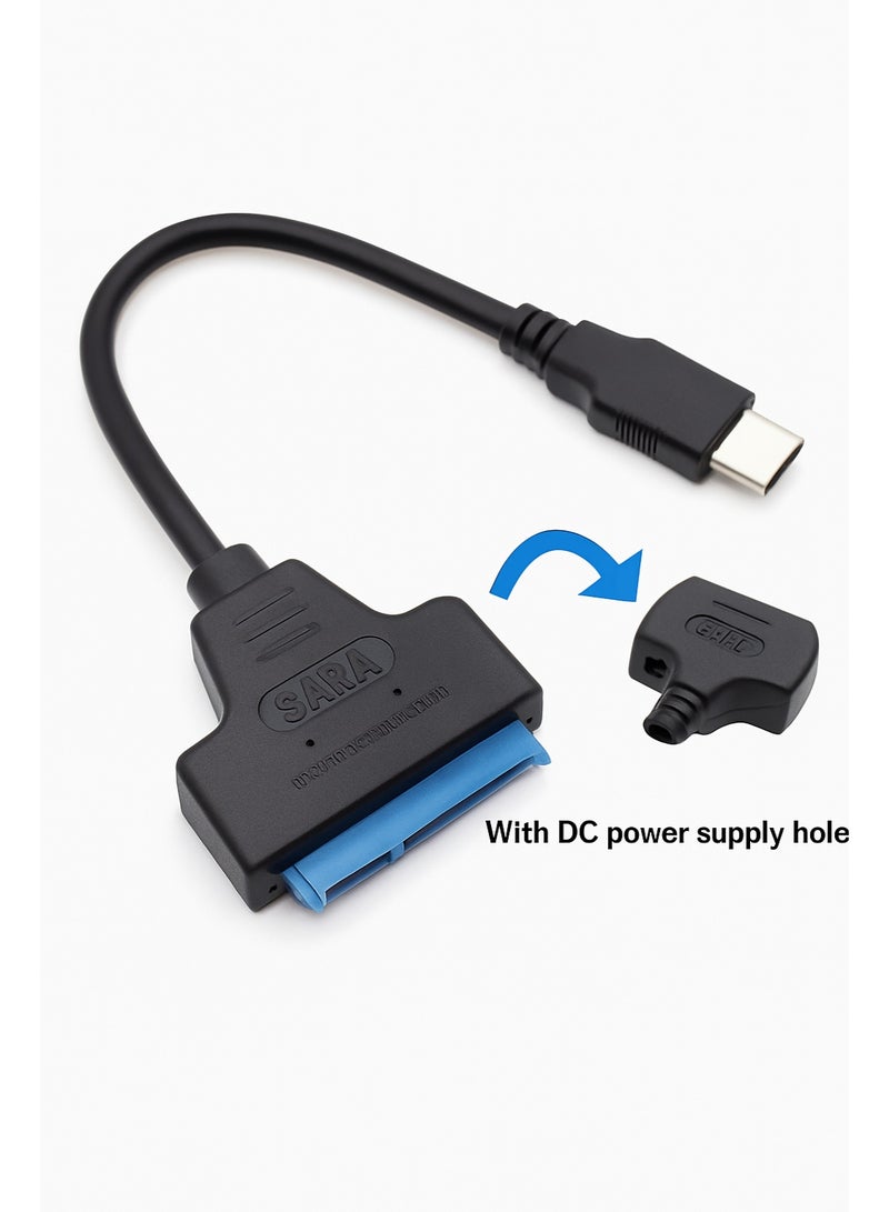 فوجيشكا محول من Type-C إلى SATA 2.5" لتوصيل أقراص SSD وHDD – سرعة عالية – كابل قصير - Image 3