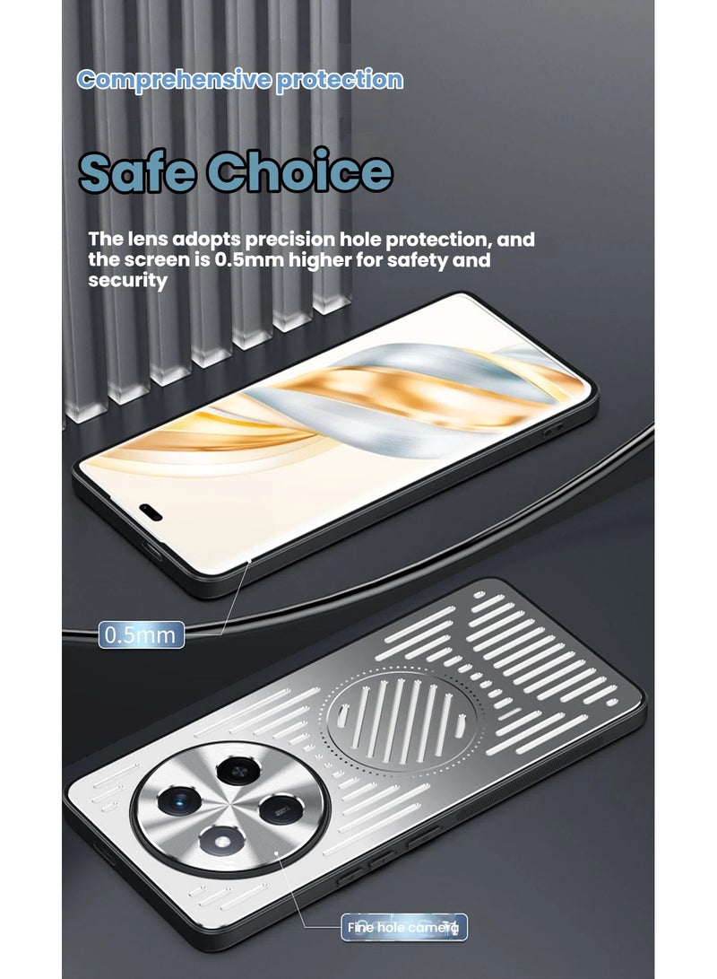 عام غطاء خلفي من الألومنيوم لهاتف Honor X60Pro، بتصميم مجوف لتبديد الحرارة + حماية من مادة TPU لمتانة ومقاومة التآكل. - Image 3