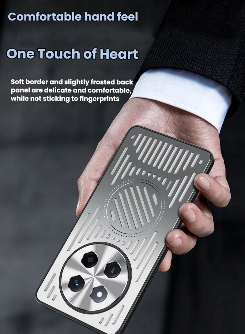 عام غطاء خلفي من الألومنيوم لهاتف Honor X60Pro، بتصميم مجوف لتبديد الحرارة + حماية من مادة TPU لمتانة ومقاومة التآكل. - Image 2