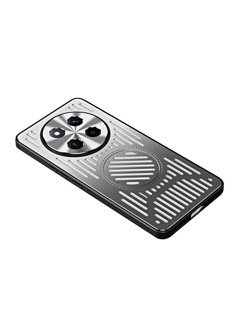 عام غطاء خلفي من الألومنيوم لهاتف Honor X60Pro، بتصميم مجوف لتبديد الحرارة + حماية من مادة TPU لمتانة ومقاومة التآكل. - Image 1