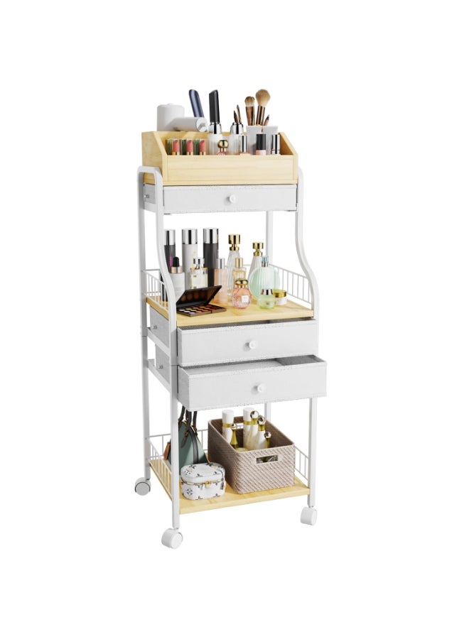 HapiRm Floor Makeup Organizer Storage Vanity Skincare Make Up Organizers and Storage with Drawers Cosmetics Display Cases Holder for Skin Care Nail Polish Perfume Makeup Brush - Image 2