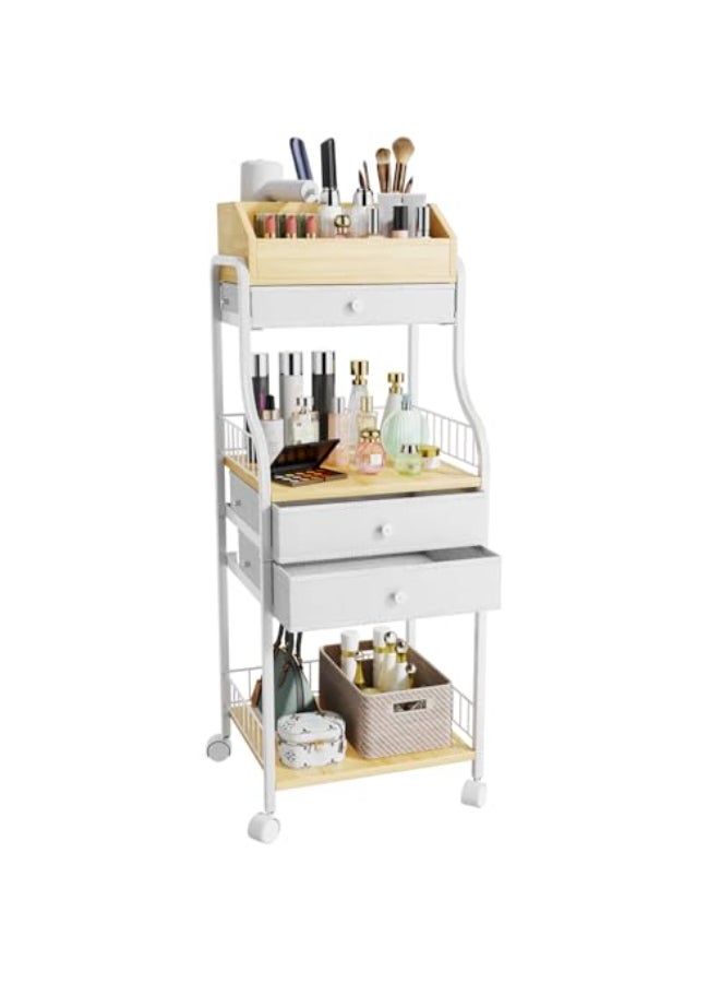 HapiRm Floor Makeup Organizer Storage Vanity Skincare Make Up Organizers and Storage with Drawers Cosmetics Display Cases Holder for Skin Care Nail Polish Perfume Makeup Brush - Image 1